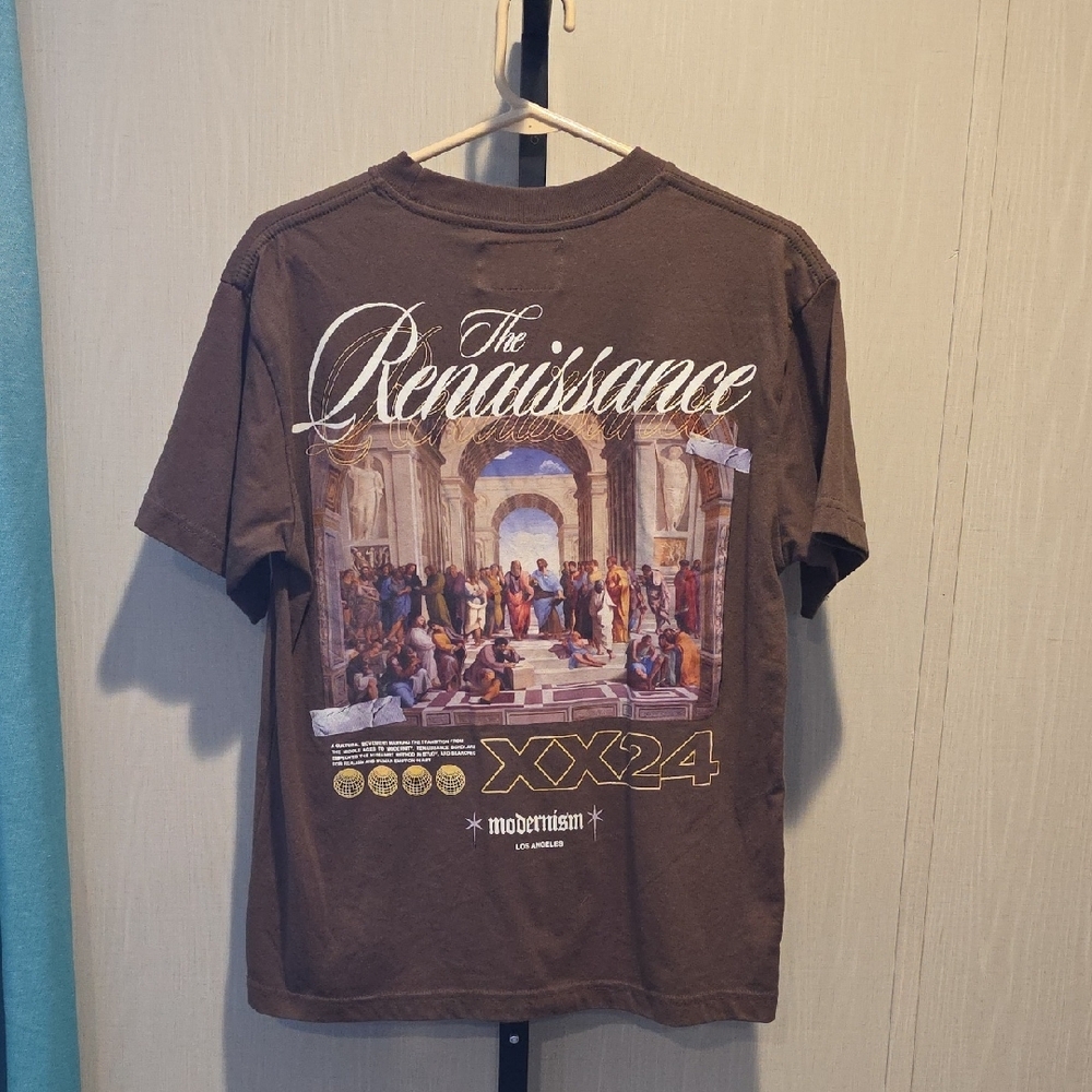 (J45) PacSun Brown Renaissance Graphic Tee - Picture 2 of 3